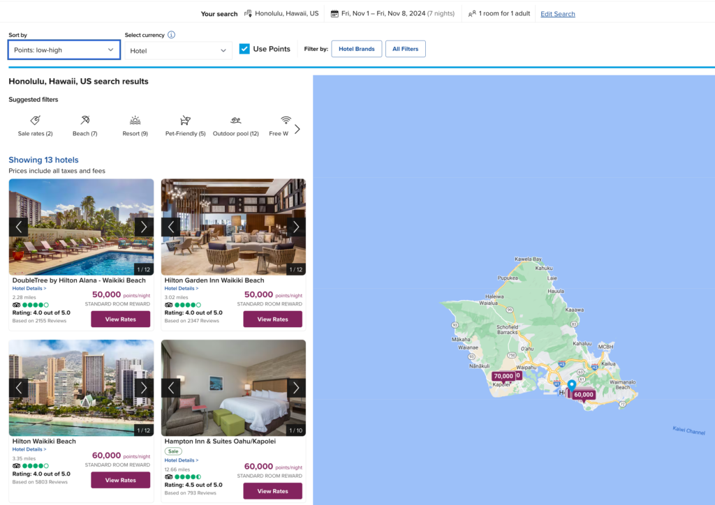 hilton booking page hawaii